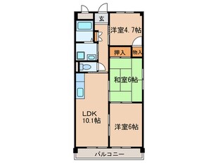 キャピタルシティ苗田の物件間取画像